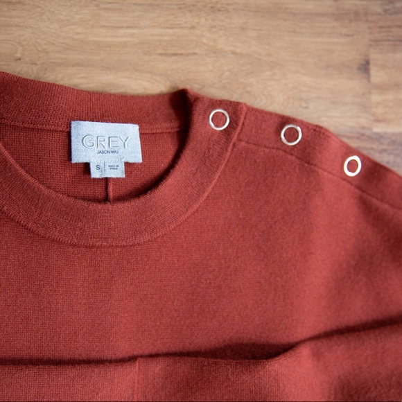 NWOT Jason Wu GREY sweater with shoulder buttons - Picture 8 of 8